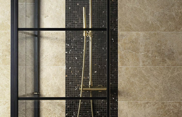 CROSS - Contemporary style wall-mounted metal shower panel with diverter with hand shower by Park Avenue - view 3